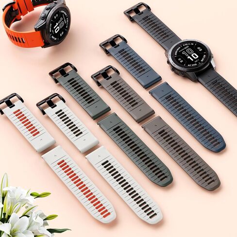 ANCOOL Fenix ​​6S Watch Band / Fenix ​​7S Watch Band / Fenix ​​5S Watch Band 20MM سيليكون حزام الساعة لـ Fenix ​​5S Plus / Fenix ​​6S Pro / Instinct 2S (بني-رمادي داكن) in Kuwait