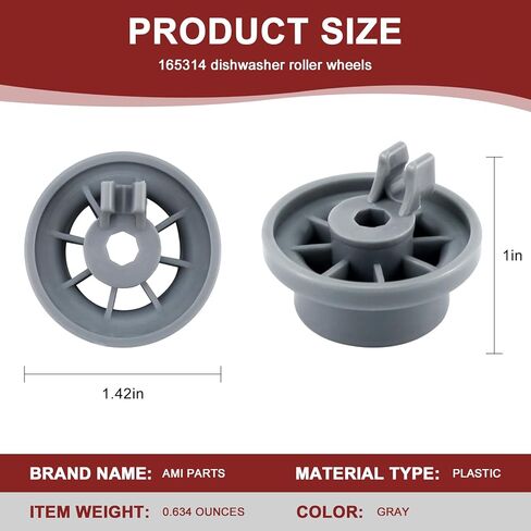 8 Packs 165314 Dishwasher Wheels Lower Rack Fit for Bosch,Dishwasher Wheels Replaces Dish Rack Part Number 420198 AP2802428 PS3439123 in Saudi Arabia