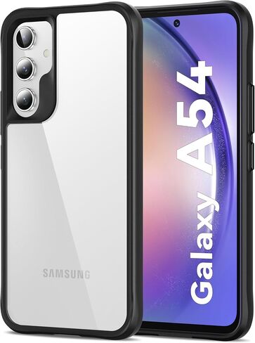 حافظة HOOMIL لهاتف Samsung Galaxy A54 5G شفافة [مضادة للأصفرار] ظهر صلب شفاف مضاد للخدش وحافة سيليكون ناعمة [حماية من السقوط من الدرجة العسكرية] غطاء هاتف مقاوم للصدمات - شفاف كريستالي in Kuwait
