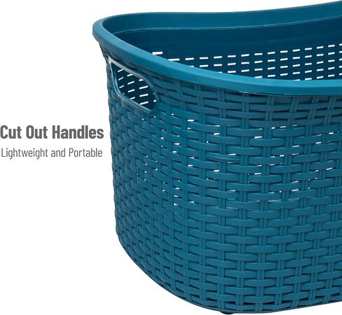 Mind Reader Basket Collection, Laundry Basket, 40 Liter (10kg/22lbs) Capacity, Cut Out Handles, Ventilated, Set of 2, Pink in Saudi Arabia