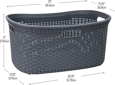 Mind Reader Basket Collection, Laundry Basket, 40 Liter (10kg/22lbs) Capacity, Cut Out Handles, Ventilated, Set of 2, Pink in Kuwait