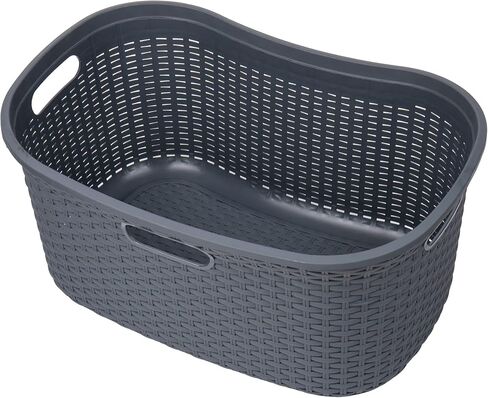 Mind Reader Basket Collection, Laundry Basket, 40 Liter (10kg/22lbs) Capacity, Cut Out Handles, Ventilated, Set of 2, Pink in Kuwait