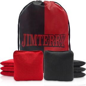 JIMTERRY Professional Cornhole Bags Set of 8 Dual Sided Corn Holes Bags Double Sided Regulation Slick and Stick Corn Hole Bean Bags for Pro Corn Hole Game in Saudi Arabia