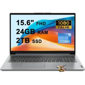 Lenovo IdeaPad 1 Business Laptop 15.6" FHD Anti-Glare Intel 10-Core i5-1235U (Beat i7-1195G7) 24GB RAM 1TB SSD USB-C Privacy Camera Win11 Gray + HDMI Cable