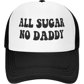 Funny Gag Gift Trucker Hat Adjustable Foam All Sugar No Daddy Hats Classic Fishing Cap for Men and Women