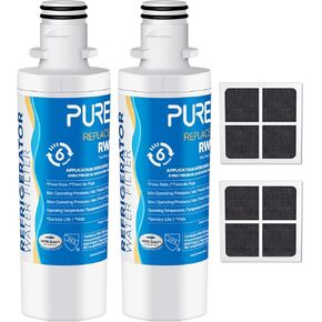 PUREPLUS ADQ747935 Replacement for LG LT1000P MDJ64844601 Kenmore Elite 9980 LT1000, LT1000PC, ADQ74793501 LMXS28626S, LMXS30796S Refrigerator Water and LT120F Air Filter, Model: RWF4700AB, 2Pack