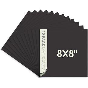 Space Art Deco, Pack of 12 16x20 Uncut Black Mat Boards, Acid Free Matte Backing Boards for Pictures, Prints, Frames, Arts