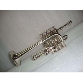Sai Musical Piccolo Trumpet Bb نيكل فضي - مع حافظة الفم - آلة ضبط بشكل لطيف للطلاب المبتدئين المحترف