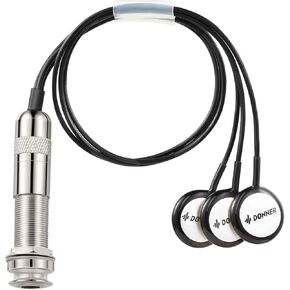 Donner Acoustic Guitar Pickup, DSS-6 Guitar Pickups Passive Mahogany Soundhole Pickup with Humbucker Volume Tone Control