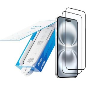 Anker 9H+ Glass for iPhone 15 Pro Max Screen Protector, Military Grade Shatterproof & Ultra Durable Screen Protector for 15 Pro Max, Tempered Glass Full Coverage Protection, Easy Installation(2-Pack) in Kuwait