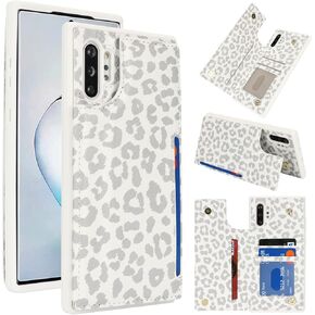 iCoverCase for Samsung Galaxy Note 10 Plus Case with Card Holder, Galaxy Note 10+ Wallet Case for Women Men [RFID Blocking] PU Leather Phone Case for Galaxy Note 10 Plus (Beige)