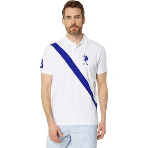 U.S. Polo Assn. Diagonal Sash Pique Polo Pink Peacock MD