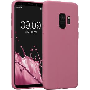 kwmobile Case Compatible with Samsung Galaxy S9 Case - Soft Slim Metallic TPU Silicone Cover - Metallic Berry