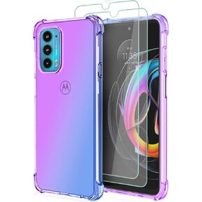 Osophter for Moto Edge 2021 Case,Moto Edge 5G UW Case Clear Transparent Flower Reinforced Corners TPU Shock-Absorption Flexible Cell Phone Cover for Motorola Moto Edge 2021(Clear)