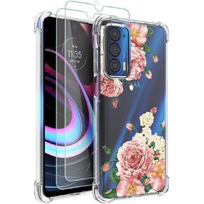حافظة Osophter لهاتف Moto Edge 2021، حافظة Moto Edge 5G UW شفافة وشفافة وزوايا معززة من مادة TPU غطاء هاتف خلوي مرن ممتص للصدمات لهاتف Motorola Moto Edge 2021 (شفاف)
