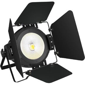 Stage Lights with Barn Doors,100W COB LED Spotlights Warm White & Cold White Par Lights DMX/Master-Slave DJ Lights Spotlight/Fresnel Lights for Church,Concert,Wedding,Theater,Photo Studio(4 Counts)