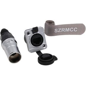 SZRMCC RJ45 لوحة جبل موصل Cat5e RJ45 إيثرنت أنثى LAN وحدة الحاجز لوحة جبل مقرنة IP65 مقبس توصيل مقاوم للماء مع DustCap