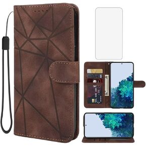 Case for Galaxy S22 5G Case, Samsung S22 SM-S901U Wallet Case with Tempered Glass Screen Protector, Skin Feel PU Leather Flip Credit Card Holder Stand Phone Cover for Samsung Galaxy S22 Blue