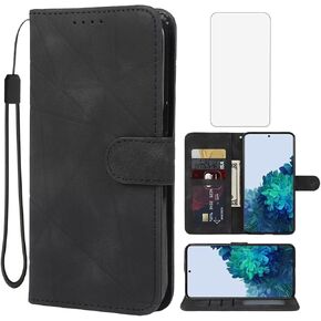 Case for Galaxy S22 5G Case, Samsung S22 SM-S901U Wallet Case with Tempered Glass Screen Protector, Skin Feel PU Leather Flip Credit Card Holder Stand Phone Cover for Samsung Galaxy S22 Blue in Saudi Arabia