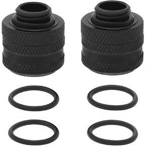 Create idea 2Set G1/4'' PC Computer Hard Tubing Anti-Off Fitting Watercooling Compression Fitting Fits PETG/PMMA Tube with Inner Diameter of 14mm Silver