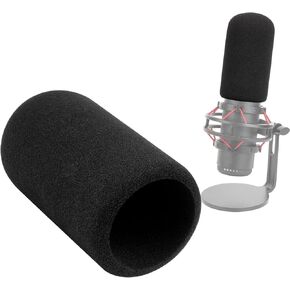 SUNMON Mic Pop Filter with Windsrceen Foam Cover,Compatible with HyperX QuadCast,6 Layered Wind Pop Screen with Flexible 360° Gooseneck Clip Stabilizing Arm for Improve sound quality,Noise reduction