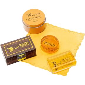 Fansjoy Violin Rosin with Case, Premium Gold Rosin for Violin, Viola & Cello Bows, Perfect for Professional Players & Beginners [Low Dust & Strong Adhesion & Easy Grip]