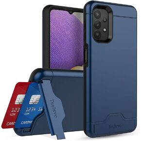 Teelevo Wallet Case for Galaxy A32 5G, Dual Layer Case with Card Slot Holder and Kickstand for Samsung Galaxy A32 5G - Purple