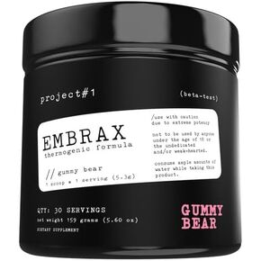 Project #1 Embrax: Thermogenic Preworkout Fat Burner Powder - Best Belly Fat Burner for Women & Men, L-Carnitine Supplement for Weight Loss, and Workout Performance | [30 Servings] - Orange Mango