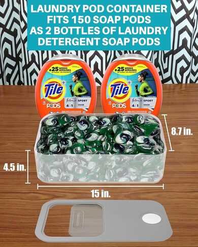 Skywin Laundry Pod Container with Sliding Lid -Stylish Laundry Pod Storage Container for Laundry Room Container Organization for Laundry Detergent Container,Dishwasher Pod Laundry Container(White) in Kuwait