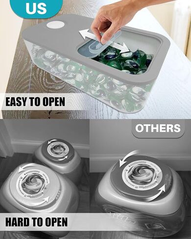 Skywin Laundry Pod Container with Sliding Lid -Stylish Laundry Pod Storage Container for Laundry Room Container Organization for Laundry Detergent Container,Dishwasher Pod Laundry Container(White) in Kuwait
