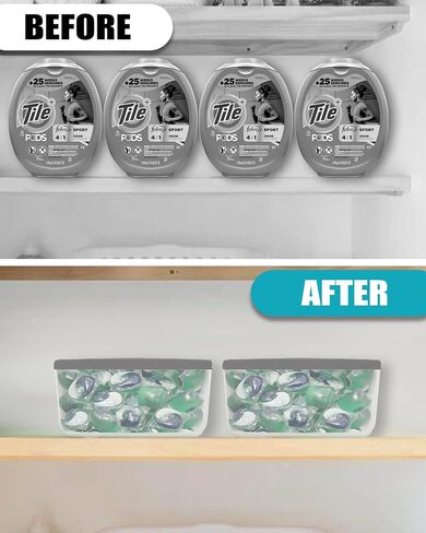 Skywin Laundry Pod Container with Sliding Lid -Stylish Laundry Pod Storage Container for Laundry Room Container Organization for Laundry Detergent Container,Dishwasher Pod Laundry Container(White) in Kuwait