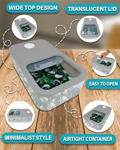 Skywin Laundry Pod Container with Sliding Lid -Stylish Laundry Pod Storage Container for Laundry Room Container Organization for Laundry Detergent Container,Dishwasher Pod Laundry Container(White) in Kuwait
