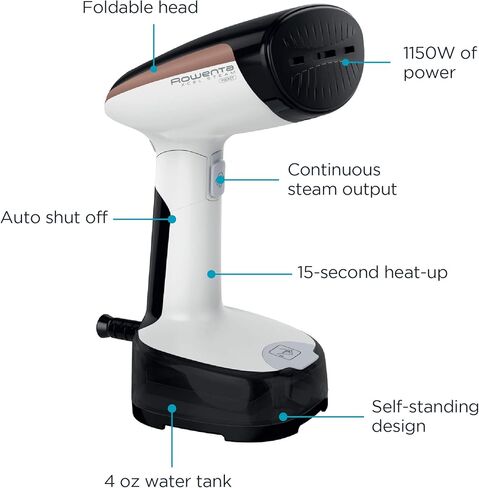 Rowenta X-Cel Easy Steam Handheld Steamer for Clothes 15 Second Heatup, 5 Ounce Capacity 1400 Watts Portable, Ironing, Fabric Steamer, Garment Steamer, Vacation Essentials, Travel Must Have DR7112,Red in Saudi Arabia