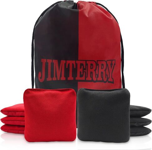JIMTERRY Professional Cornhole Bags Set of 8 Dual Sided Corn Holes Bags Double Sided Regulation Slick and Stick Corn Hole Bean Bags for Pro Corn Hole Game in Saudi Arabia