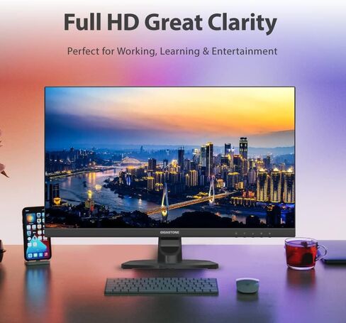 Gigastone 22 inch VA LED Back Light Monitor 2-Pack 75Hz FHD 1920 x 1080, 1080P 178° Wide View Frameless, Dual Monitor, 4ms, Eye Care Technology, Ergonomic Tilt VESA Mount, HDMI VGA in Saudi Arabia