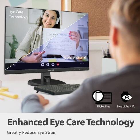 Gigastone 22 inch VA LED Back Light Monitor 2-Pack 75Hz FHD 1920 x 1080, 1080P 178° Wide View Frameless, Dual Monitor, 4ms, Eye Care Technology, Ergonomic Tilt VESA Mount, HDMI VGA in Saudi Arabia