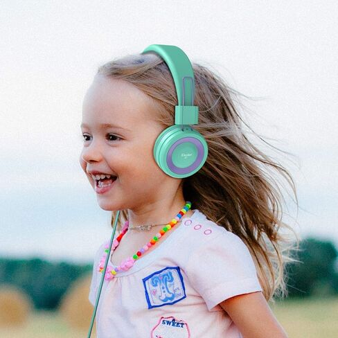 ELECDER i37 Kids Headphones for School Children Girls Boys Teens Foldable Adjustable On Ear Headphones with 3.5mm Jack for Smartphones Chromebook Laptop Computer PC Tablets Travel Black/Red in Kuwait