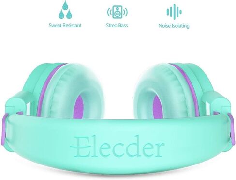 ELECDER i37 Kids Headphones for School Children Girls Boys Teens Foldable Adjustable On Ear Headphones with 3.5mm Jack for Smartphones Chromebook Laptop Computer PC Tablets Travel Black/Red in Kuwait