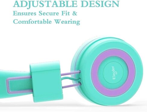 ELECDER i37 Kids Headphones for School Children Girls Boys Teens Foldable Adjustable On Ear Headphones with 3.5mm Jack for Smartphones Chromebook Laptop Computer PC Tablets Travel Black/Red in Kuwait