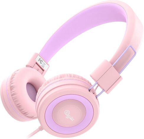 ELECDER i37 Kids Headphones for School Children Girls Boys Teens Foldable Adjustable On Ear Headphones with 3.5mm Jack for Smartphones Chromebook Laptop Computer PC Tablets Travel Black/Red in Kuwait