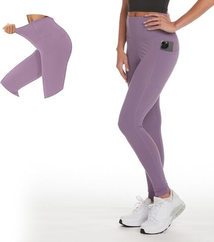 سروال ضيق ناعم عالي الخصر من Zippy للنساء - 28 بوصة - سروال يوجا للتمرين مع جيوب in Kuwait