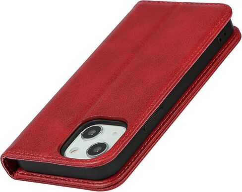 حافظة لهاتف iPhone 13، حافظة iPhone13، حافظة محفظة كتب مغناطيسية من جلد البقر بنمط جلد البقر، غطاء قلاب مع فتحات للبطاقات/النقود متوافقة مع iPhone 13 - أزرق فاتح in Kuwait