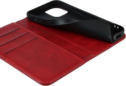 حافظة لهاتف iPhone 13، حافظة iPhone13، حافظة محفظة كتب مغناطيسية من جلد البقر بنمط جلد البقر، غطاء قلاب مع فتحات للبطاقات/النقود متوافقة مع iPhone 13 - أزرق فاتح in Kuwait