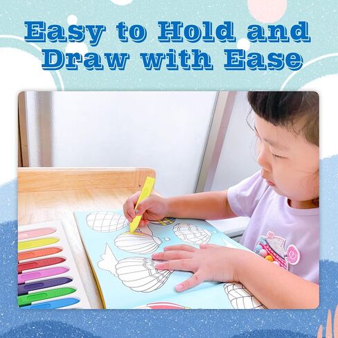 Triangle Jumbo Crayons for Toddlers, 18 Colors Mess Free Unbreakable Crayon Gifts, Easy to Hold Washable Crayons for Kids, Safe Coloring Gifts for Babies and Children in Saudi Arabia