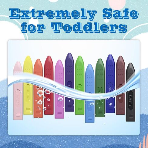 Triangle Jumbo Crayons for Toddlers, 18 Colors Mess Free Unbreakable Crayon Gifts, Easy to Hold Washable Crayons for Kids, Safe Coloring Gifts for Babies and Children in Saudi Arabia