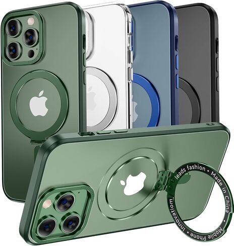 MAGIC JOHN for iPhone 11 Pro Max Case[Compatible with Magsafe] [with Magnetic Metal Stand][Military Grade Shockproof][Anti Yellowing],Translucent Matte Back with Soft Edge Blue in Saudi Arabia