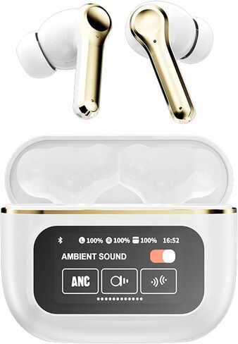 Active Noise Cancelling Earbuds with Touch Screen Water Proof Blue Tooth Ear Buds Sport True Wireless Bluetooth Earbuds for iPhone Android Phones with Charging Case Earphones with Microphone in Saudi Arabia