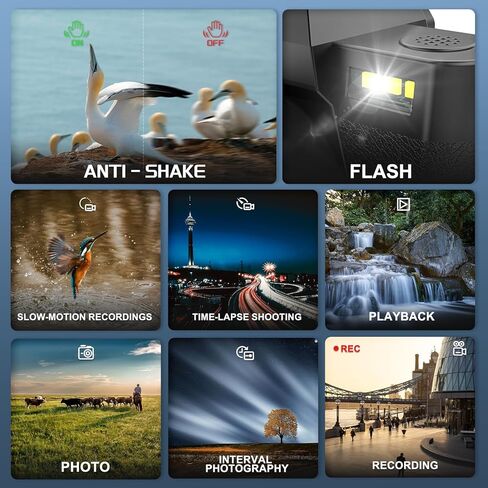 كاميرات NBD الرقمية للتصوير الفوتوغرافي، كاميرا تسجيل فيديو بتركيز تلقائي 48 ميجابكسل بدقة 4K لليوتيوب مع بطاقة TF سعة 32 جيجابايت وبطاريتين، وكاميرا فيديو مضادة للاهتزاز بتكبير 16X مع زاوية واسعة 52 مم وعدسة ماكرو (S100 PK) in Kuwait