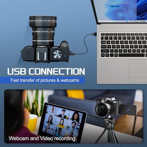 كاميرات NBD الرقمية للتصوير الفوتوغرافي، كاميرا تسجيل فيديو بتركيز تلقائي 48 ميجابكسل بدقة 4K لليوتيوب مع بطاقة TF سعة 32 جيجابايت وبطاريتين، وكاميرا فيديو مضادة للاهتزاز بتكبير 16X مع زاوية واسعة 52 مم وعدسة ماكرو (S100 PK) in Kuwait