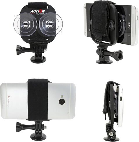 Action Mount® | Pole Mounting Bracket with Locking Phone Clamp. Attach Your Phone to Any Pole for Use with Sport Camera. Compatible with GoPro Cameras and Accessories. (Tube Mount w/Phone Mount) in Saudi Arabia
